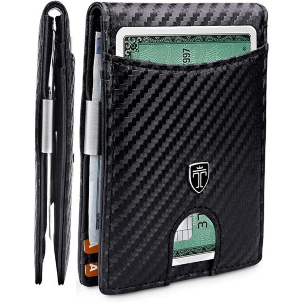 Men RFID Blocking Slim Wallet Money Clip